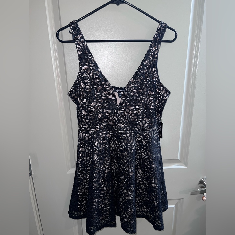Express V Neck Lace Romper